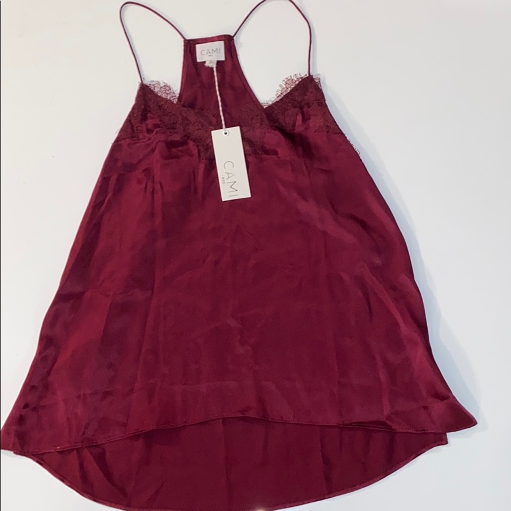 Cami Silk Camisole in black cherry